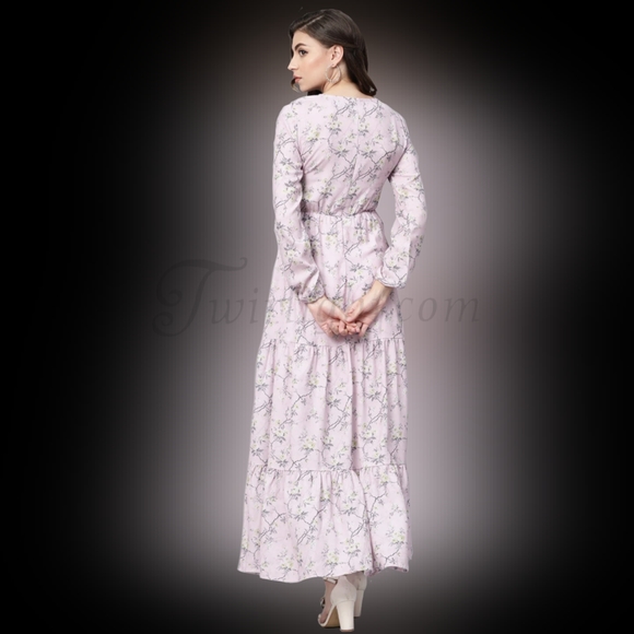 Lilac: Tiered Floral Maxi Dress - Picture 2 of 4